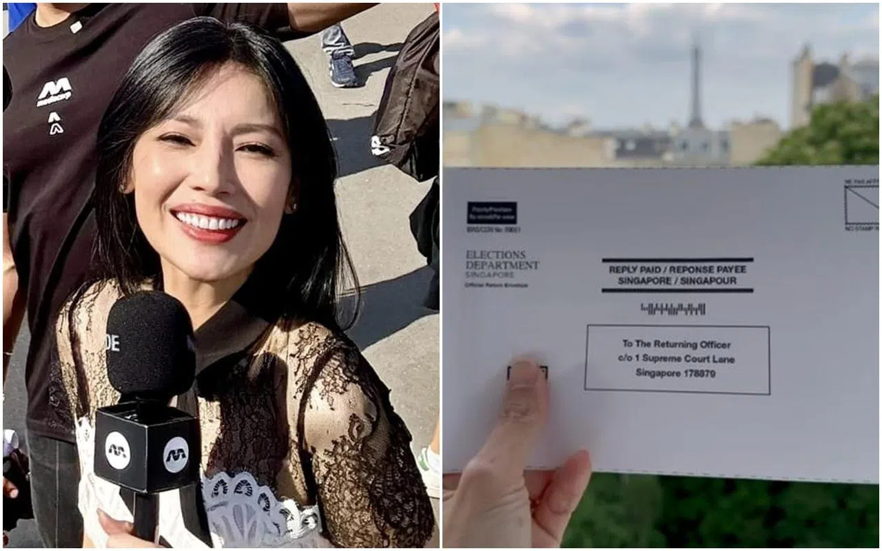 旅居法国的欧菁仙透过邮寄方式投票。（取自艺人IG、受访者提供）