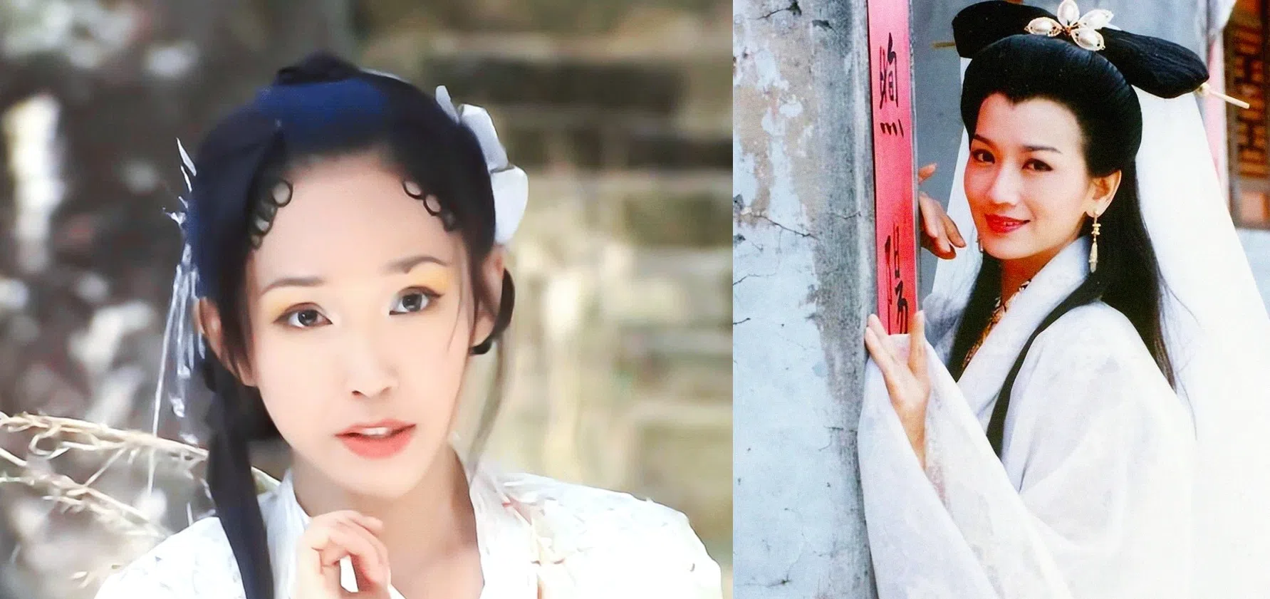 范文芳（左图）饰演的白蛇灵动无比；赵雅芝（右图）的白蛇角色至今仍被誉为经典。（互联网）