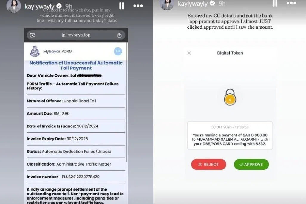 凯丽输入车牌号码后，系统显示出一张格式逼真的“罚单”。（艺人IG）
