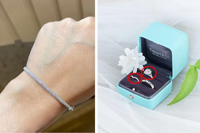 郑太太不见的手镯以及蒂芙尼婚戒。（受访者提供）