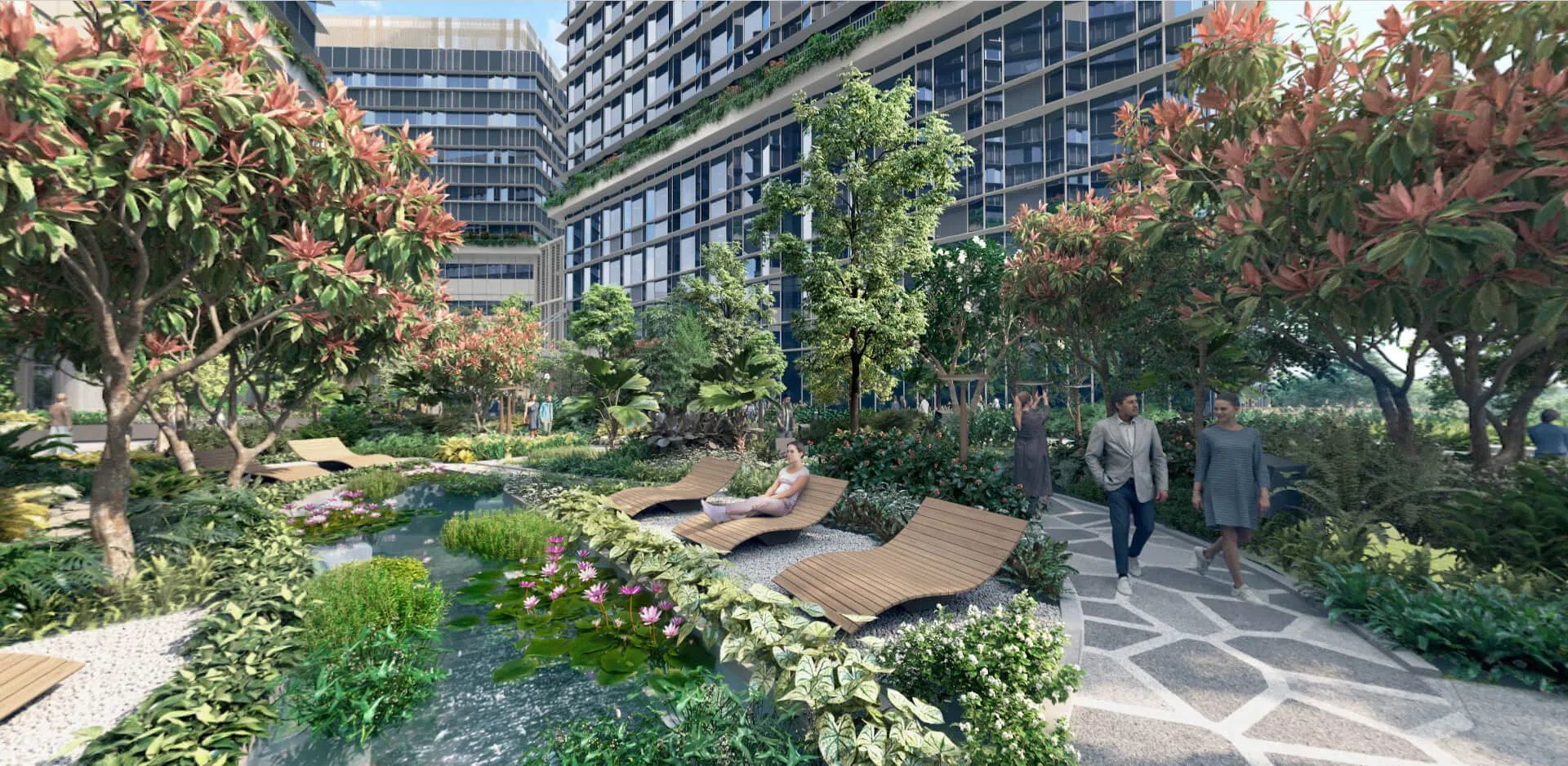 Geneo超过33%的占地面积用于园林设计，以降低城市热岛效应。（图/商家提供）