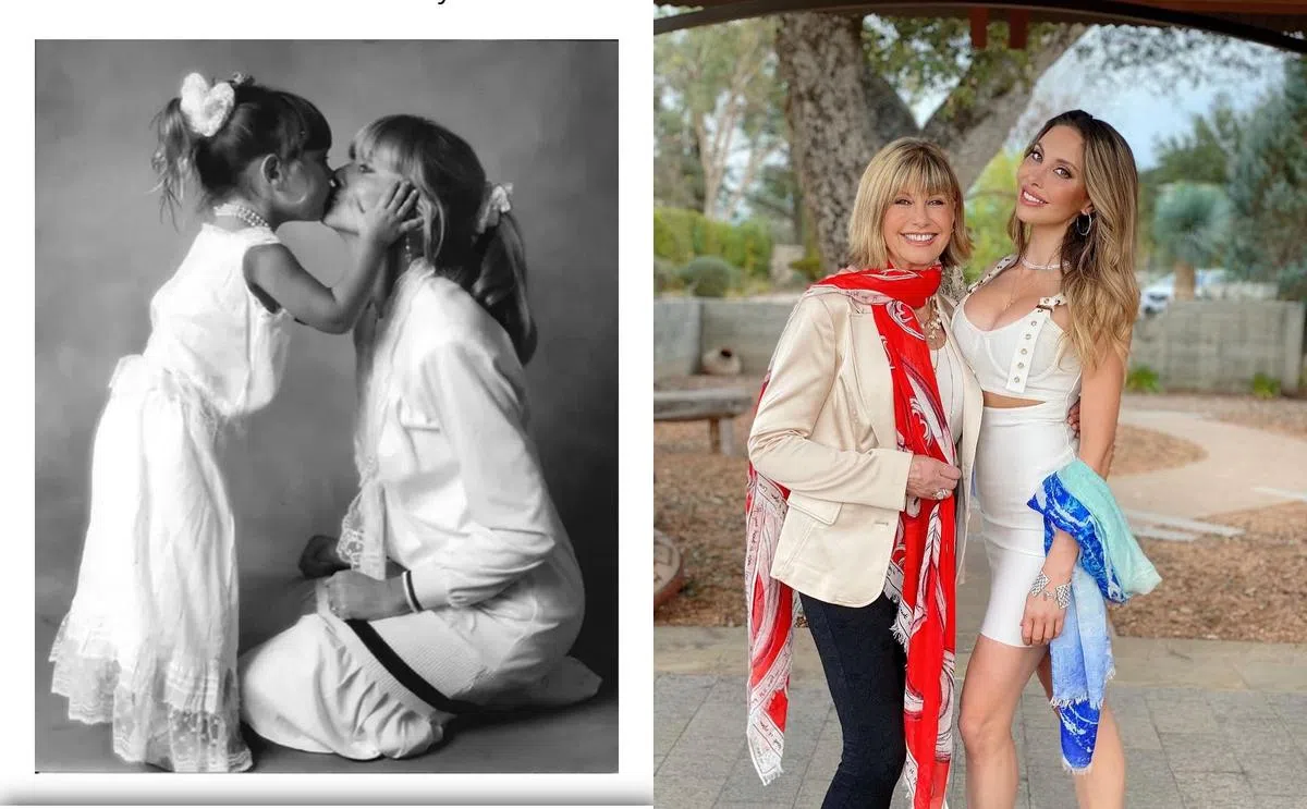 Olivia Newton-John的女儿Chloe Lattanzi在社媒上贴出与她与母亲在不同时期的合影。（图/IG）