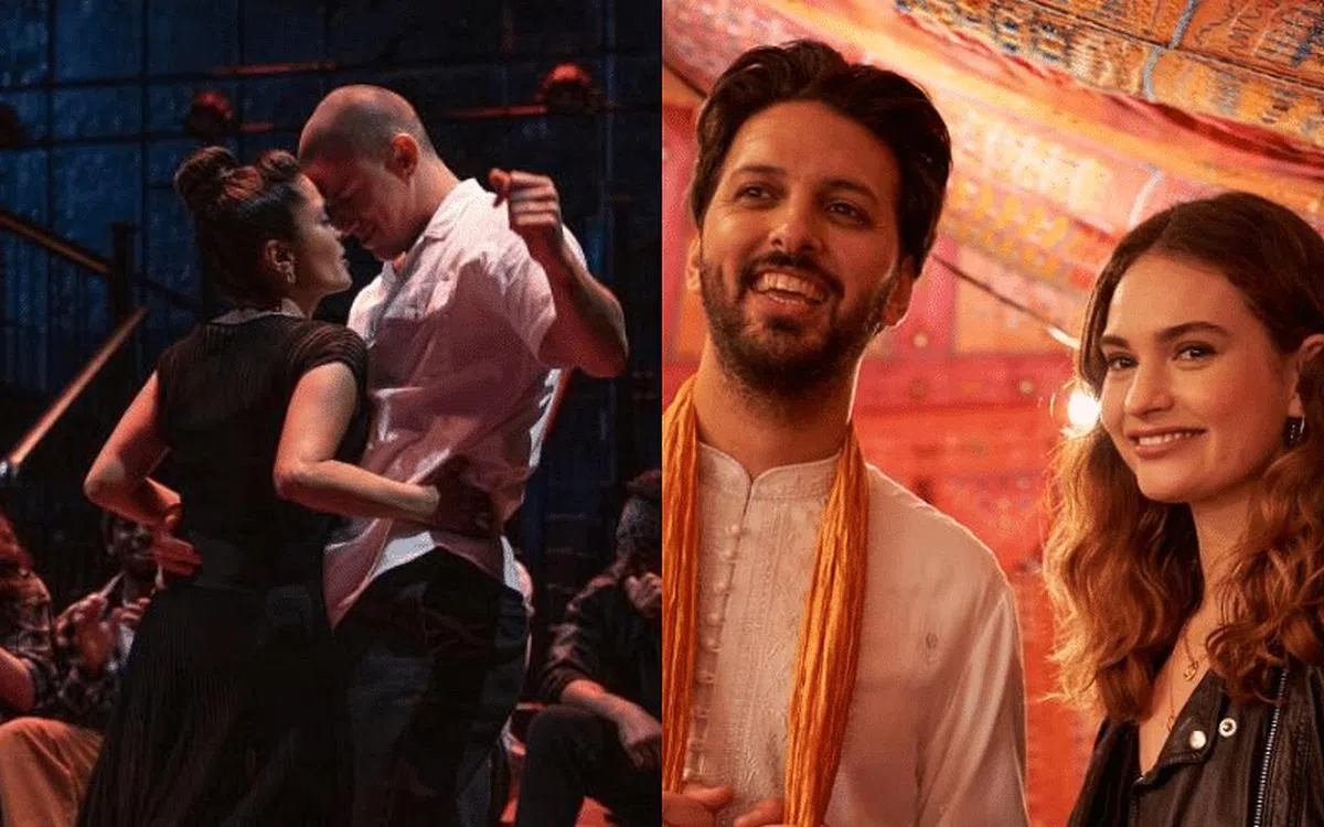 左图：《舞力麦克：最后一跳》的热舞精彩。右图：《爱无界》的莉莉詹姆斯（右）去巴基斯坦拍摄邻居拉蒂夫的婚礼。