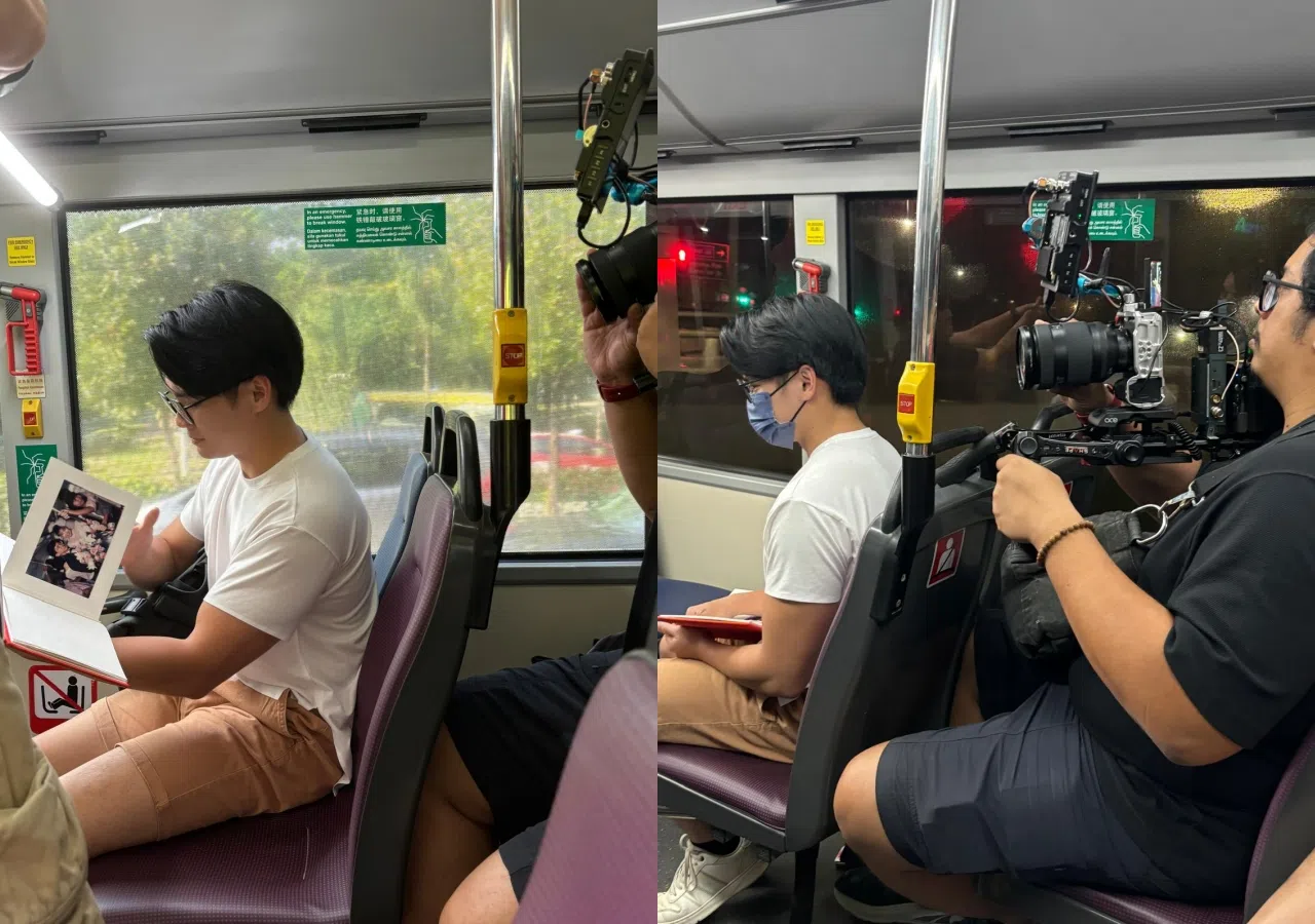 在行驶中的巴士上拍摄，有一定难度。（吴颖胜提供）