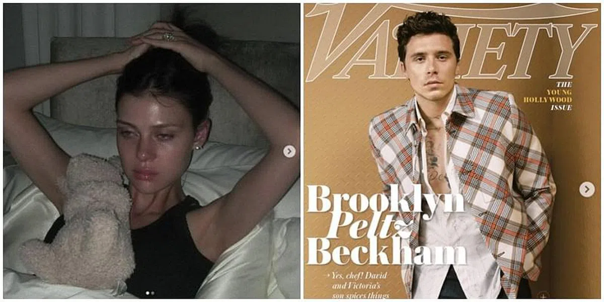 Nicola Peltz Beckham（左图）日前晒流泪照。Brooklyn Beckham最近接受访问，不回避婆媳关系。（取自艺人IG）