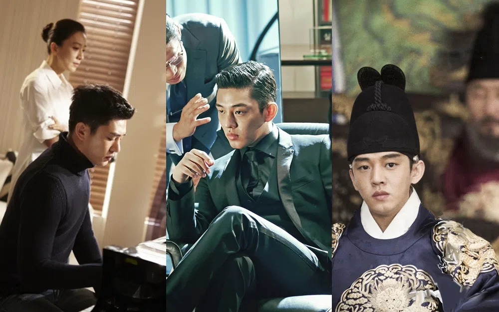 刘亚仁同时拍摄《密会》（左）及《老手》（中），被大赞在角色转换之间游刃有余。他之后挑战《思悼》，迎来事业丰收期。（互联网）