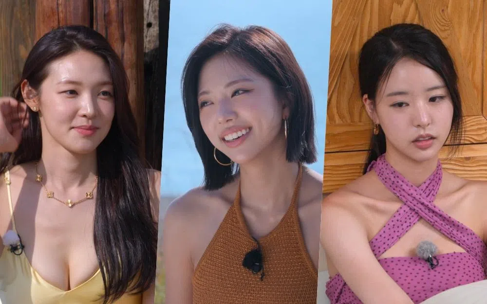 崔美娜秀（左起）、金高恩和朴喜珗都曾参加“韩国小姐”选拨，并获得前三名。（Netflix提供）