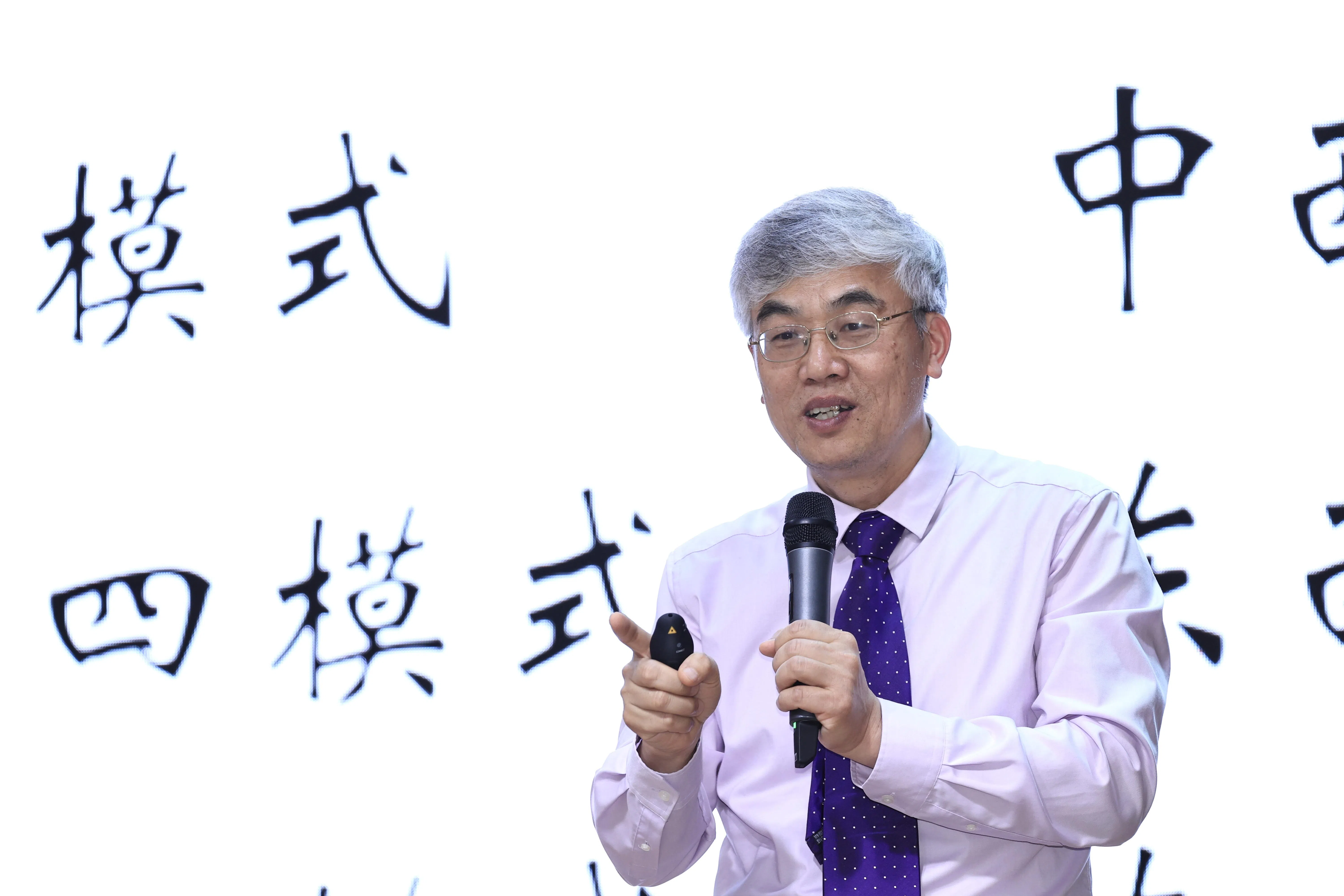 北京大学教授、东盟跨文化研究院创始人赵白生是《世界华人民间文化学刊》的主要推手之一，他在新书发布会上发表专题演讲“五四遗风民间文化宏观诗学：全球文学理论的新拓展”。（特约陈来福摄）