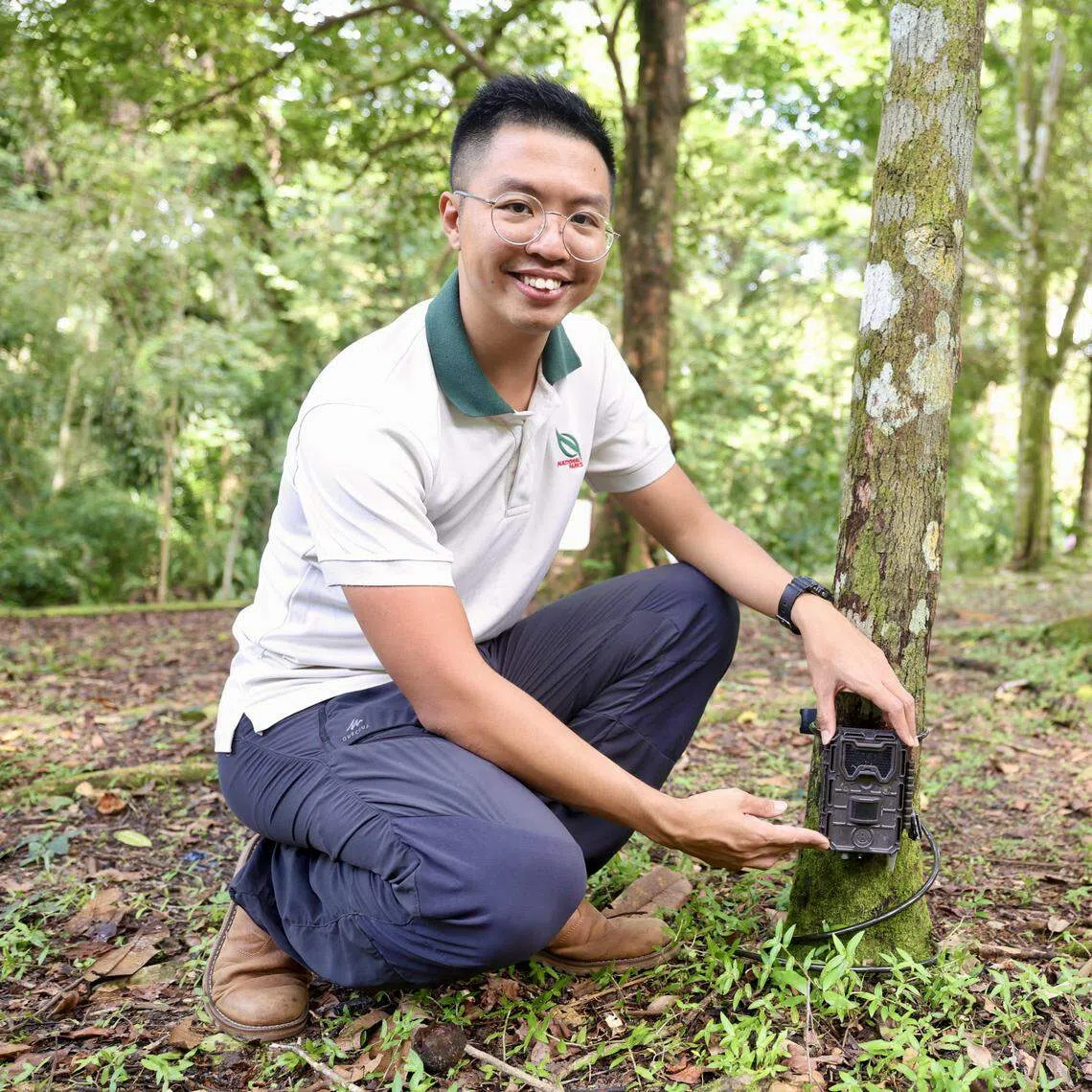 邱得原于2018年加入国家公园局，负责研究本地野生的哺乳类动物。（郑一鸣摄）