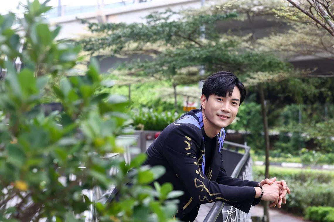 金在勋首次来新拍戏，在《欧巴，我爱你！》里一人饰二角。（陈渊庄摄）