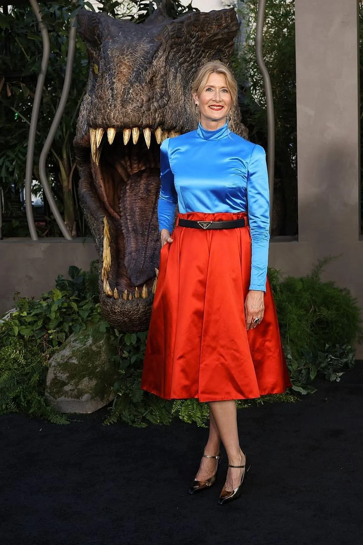 罗拉邓恩出席《侏罗纪世界：统霸天下》首映礼。（法新社）