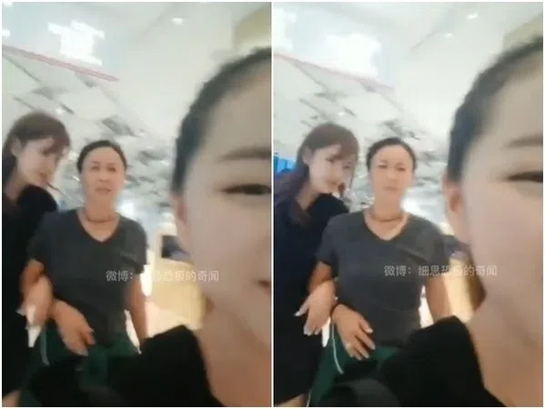网民站在那英（中）前方想拍她，却被踹了一脚。（互联网）