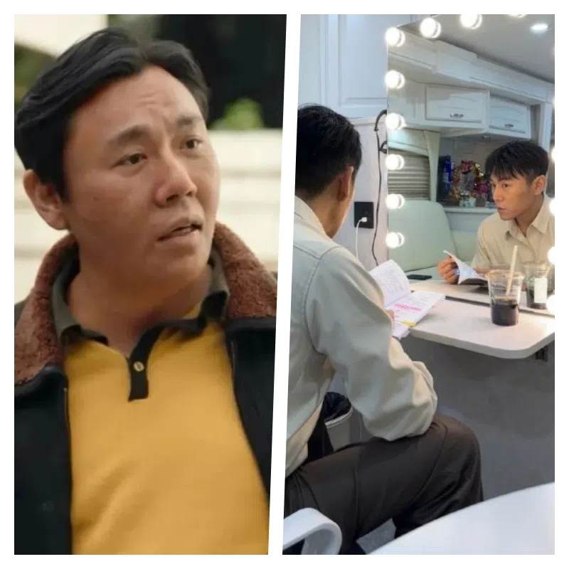 秦昊2023年为夯剧《漫长的季节》增肥10多公斤，尽显老态外加啤酒肚（左），之后在老婆伊能静帮助下速减10多公斤。（互联网）