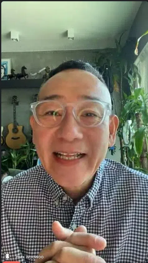林保怡接受《联合早报》的视讯访问，心情漂亮。（Zoom视讯截图）