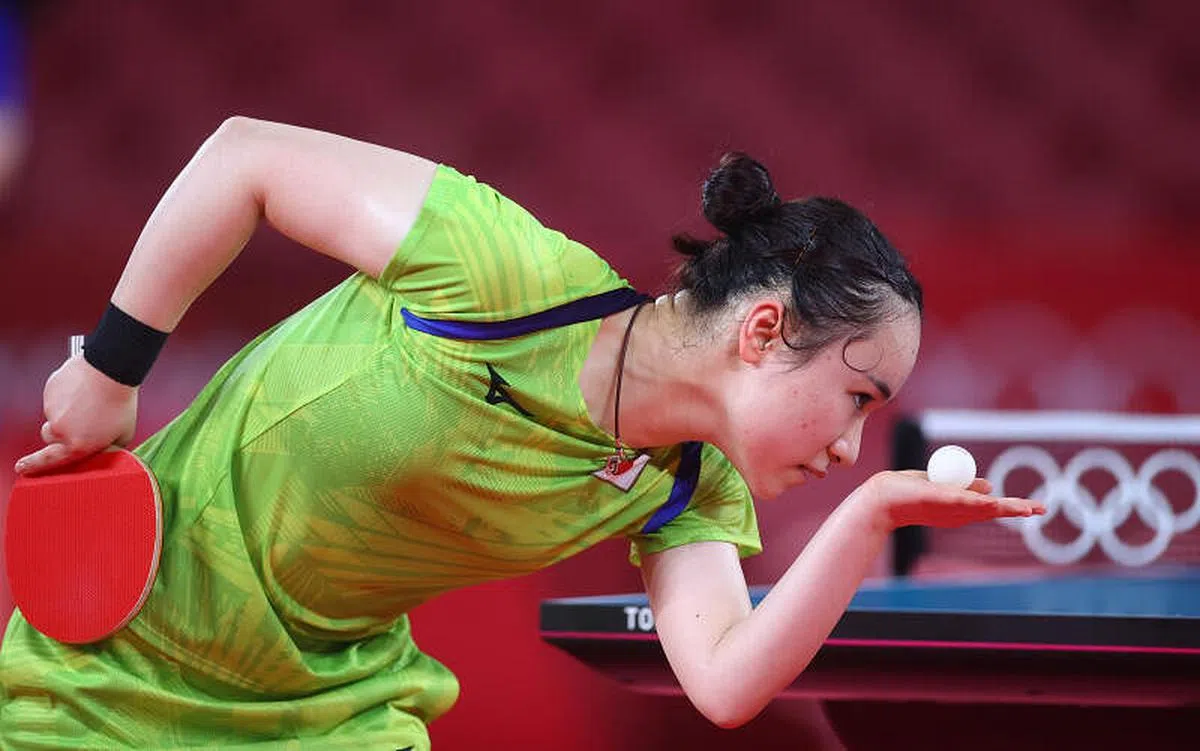 7月19日，日本乒乓球女将伊藤美诚在东京训练。她将对中国乒乓队造成不小的威胁。（路透社）