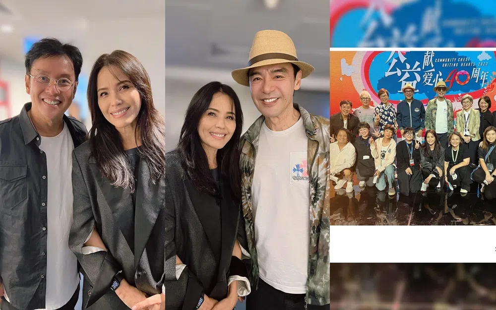 郑惠玉（左图、中图）和钟琴（群体照前排左三）跟温拿成员合照。（取自郑惠玉IG）