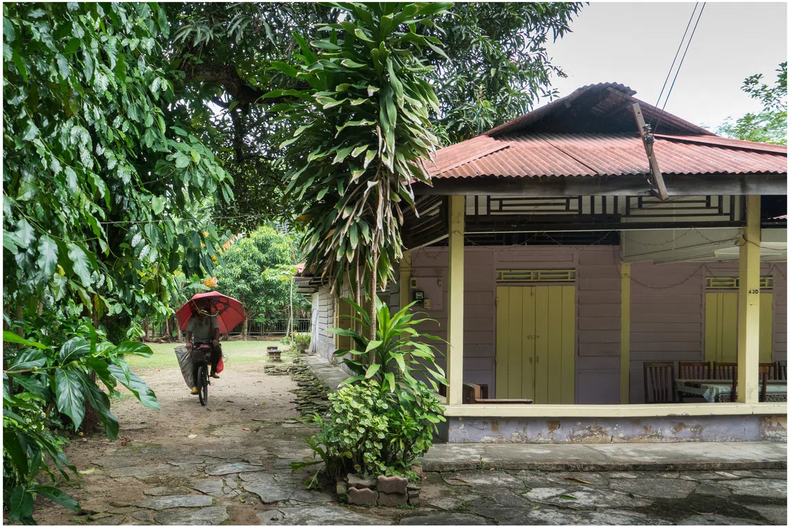 村民以脚踏车代步。