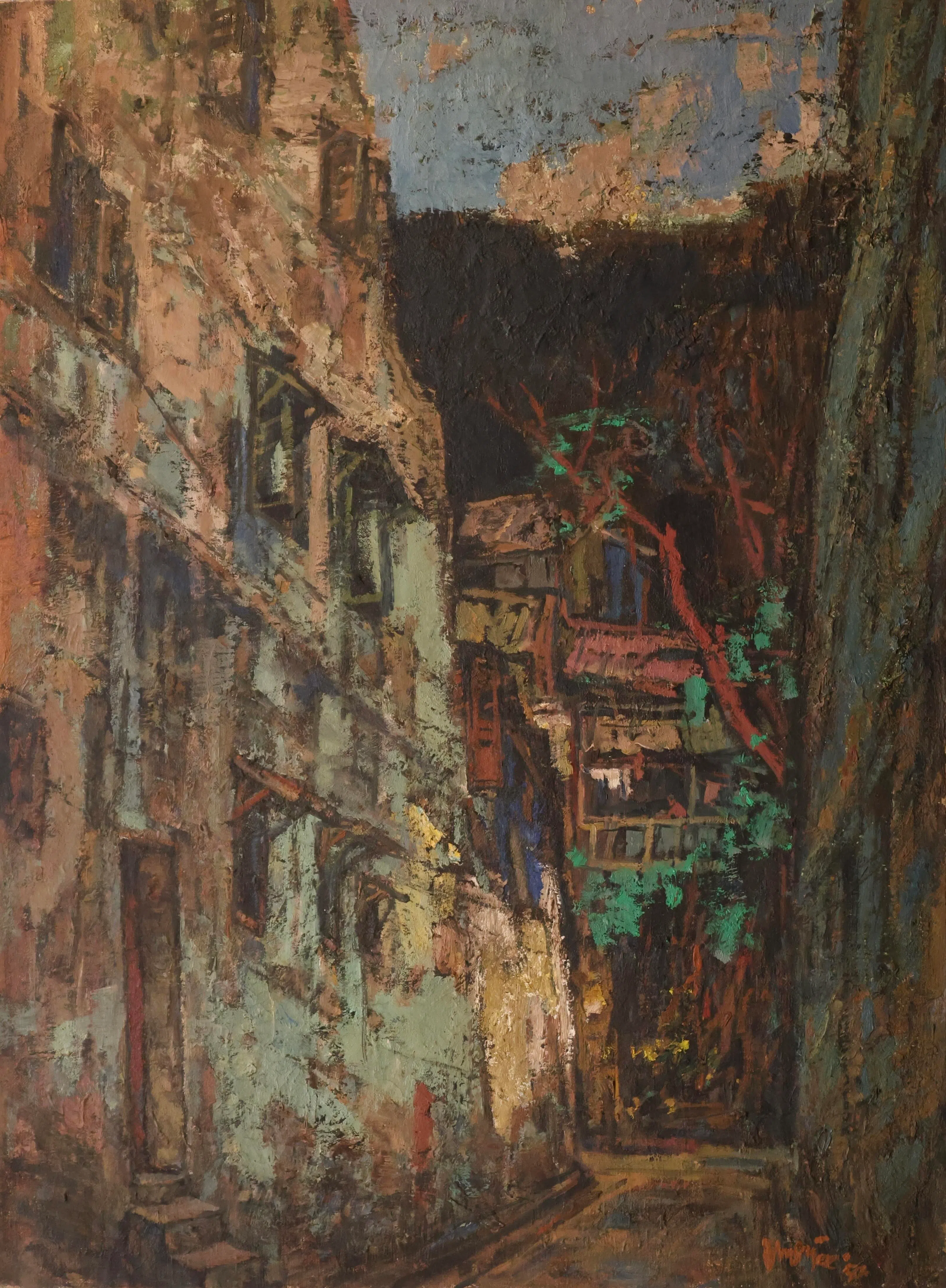 陈楚智油画《时光的斑驳》（1992）。（海卉画廊提供）