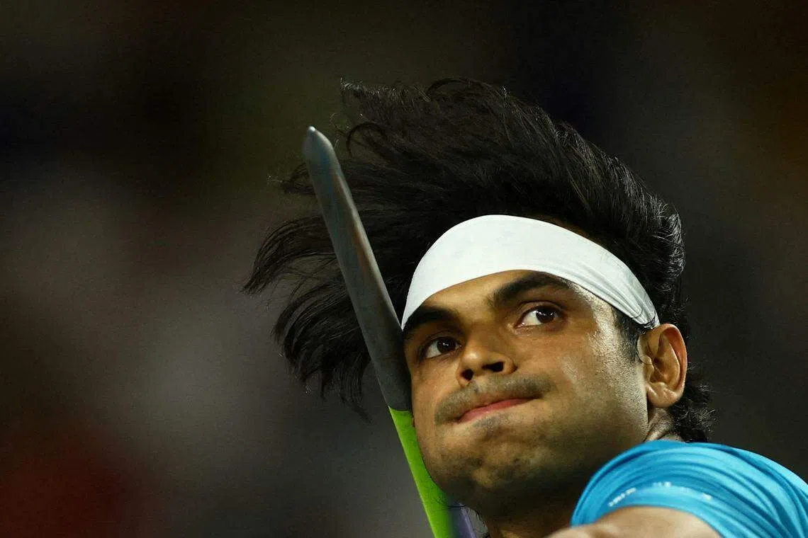 上届奥运会男子标枪冠军秋普拉为印度赢得了世锦赛首金，如愿成为了奥运与世锦赛双冠王。（路透社）