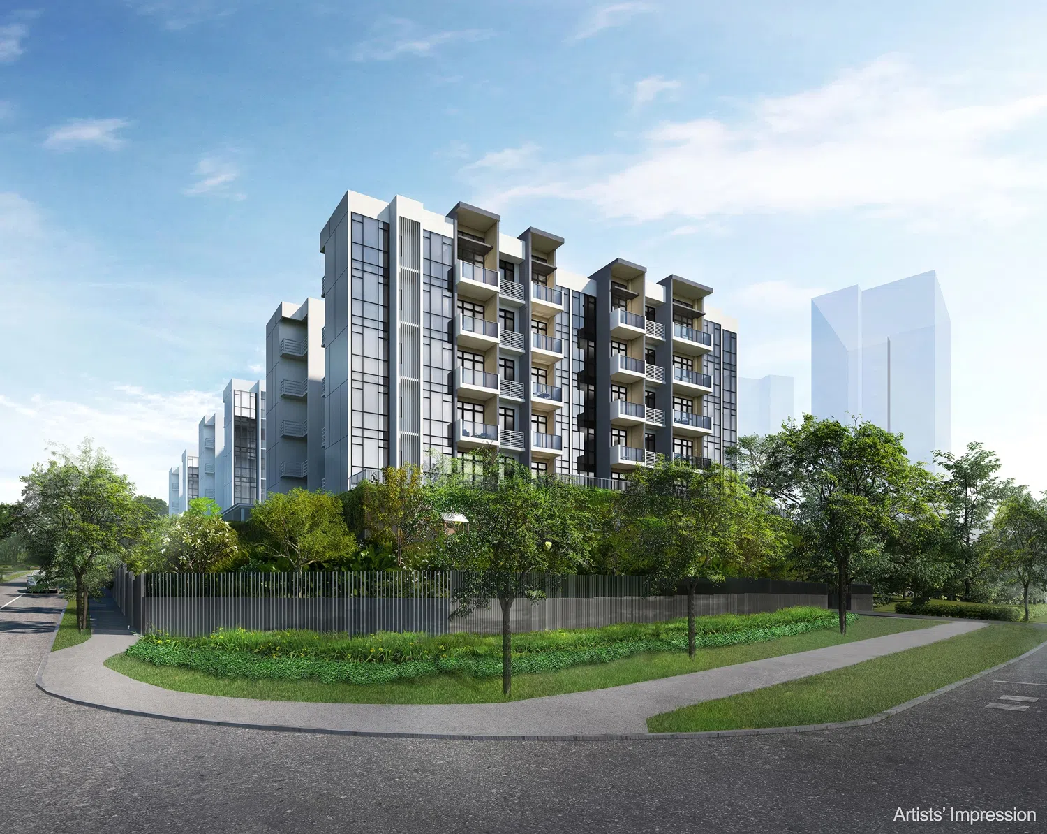 雅诗轩建于一个平缓的斜坡上，放眼尽是葱葱郁郁的绿植。（图/商家提供）