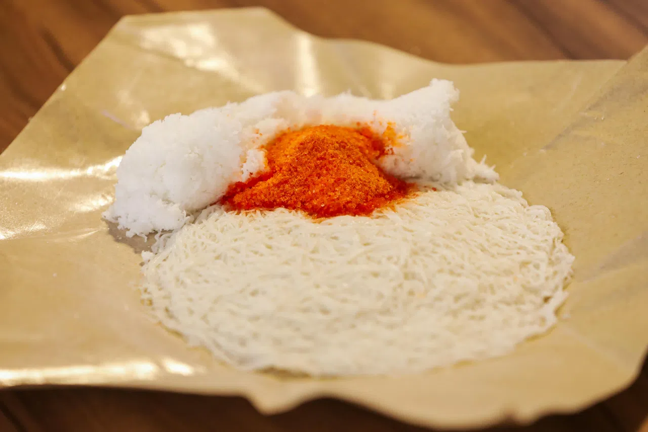 熟食中心很少见专门售卖印度蒸米粉的摊位。（刘欣怡摄）