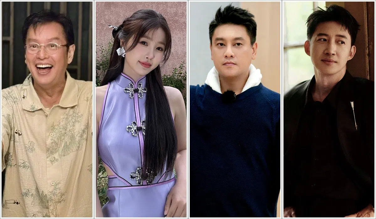 谭咏麟（左起）、虞书欣、朱孝天和王阳都曾在新加坡念书。（取自艺人微博）