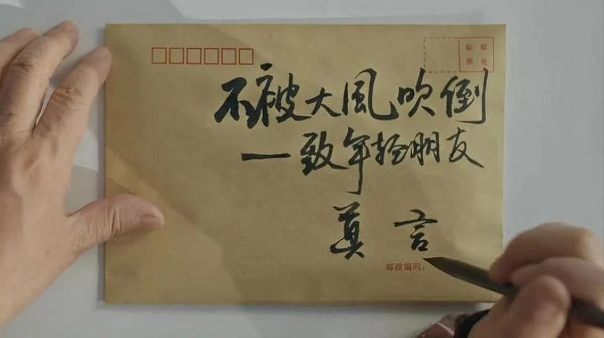 今年的《不被大风吹倒》推出后也引来不小关注，有网民形容是“莫言版《后浪》”。（视频截取）