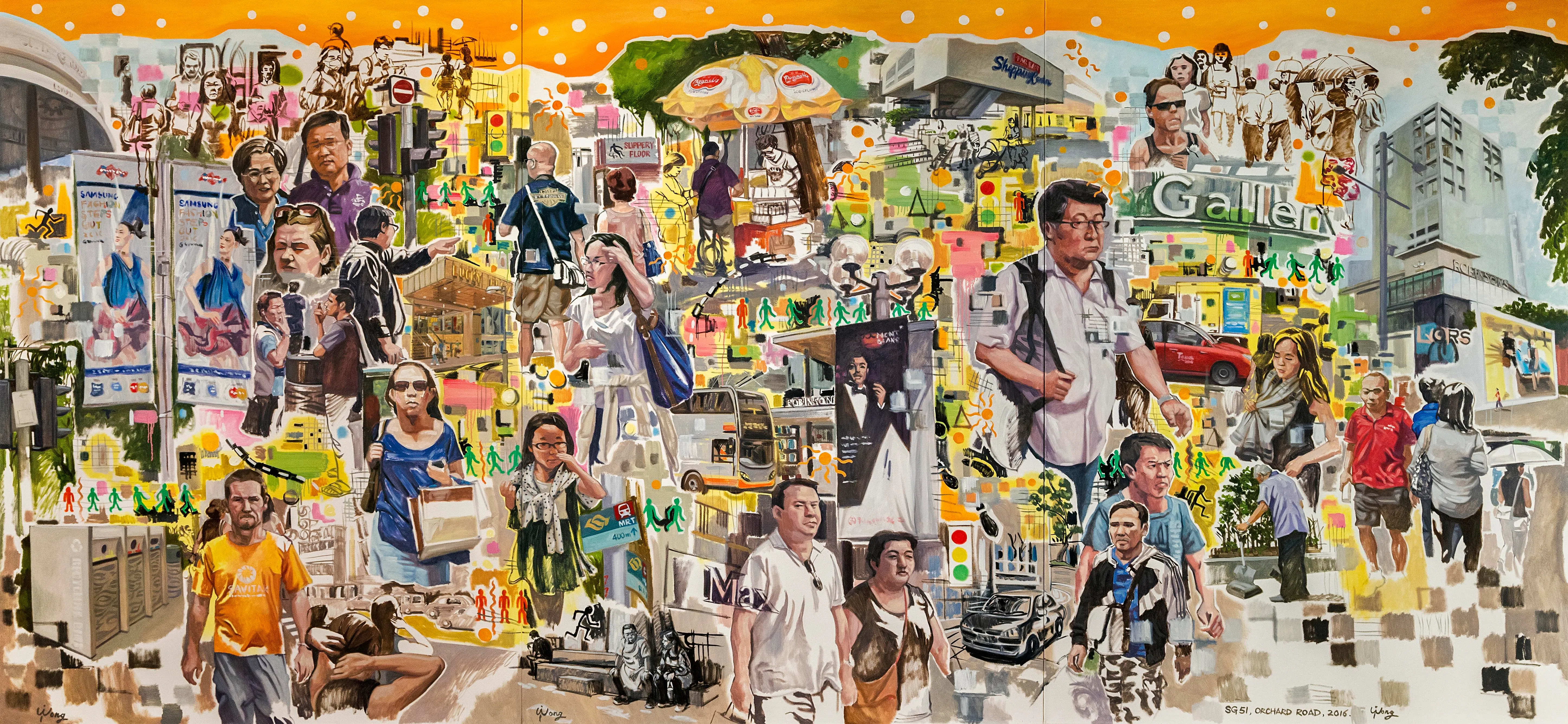 黄士耀布面丙烯《SG51乌节路 》（2016）。（主办方提供）