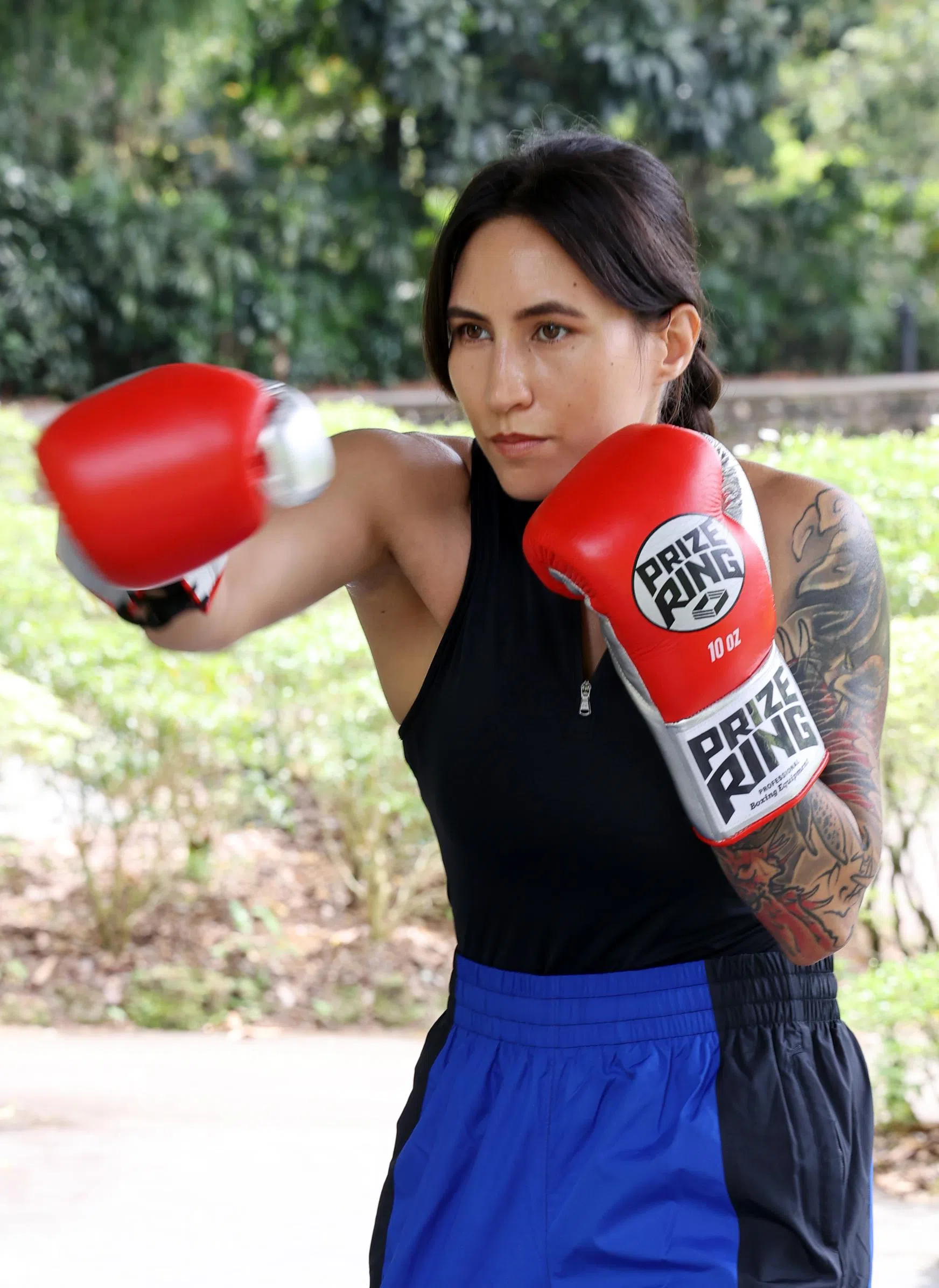 柯尔斯蒂每周至少进行三次拳击训练，以及一到两次的有氧运动。（萧紫薇摄）