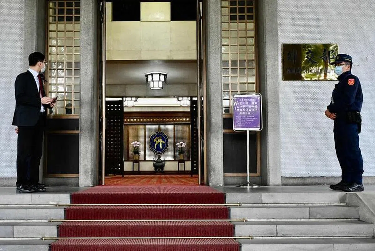位于台北的台湾外交部大楼正门。（法新社） 