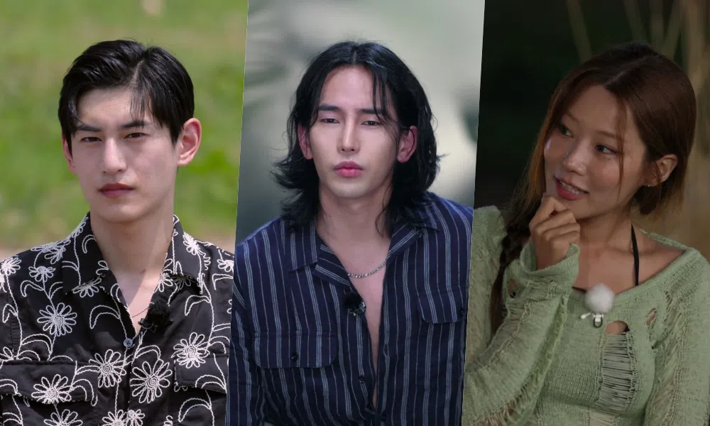 《单身即地狱4》的金泰焕（左起）出场时的自夸引来主持群吐槽；陆俊谞虽身强体壮，但玩起游戏却容易脚软；裴智妍长得像Twice的Sana，在女参与者中较为突出。（Netflix提供）