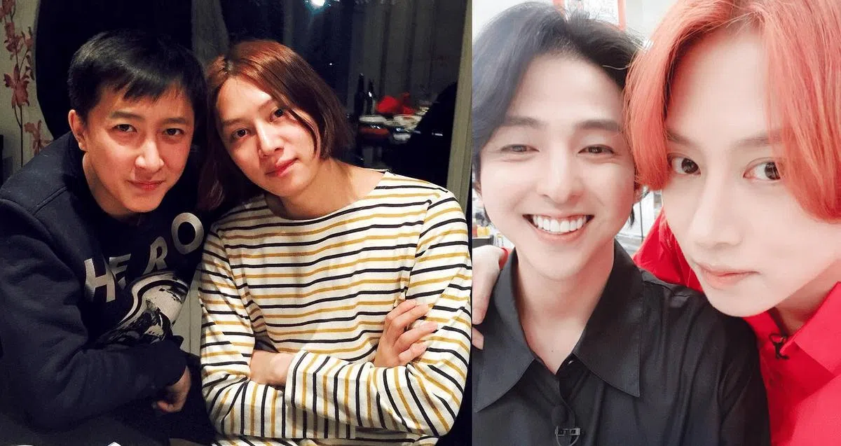 希澈（图右）在韩庚（左图左）及起范（右图左）离开SJ后情绪低落。（希澈IG、互联网）