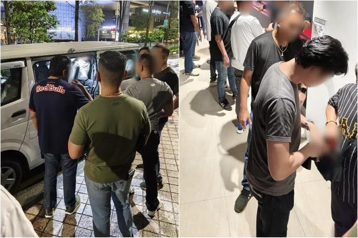 警方11月28日至29日对40家场所进行执法行动，检查近100人。（新加坡警察部队提供）