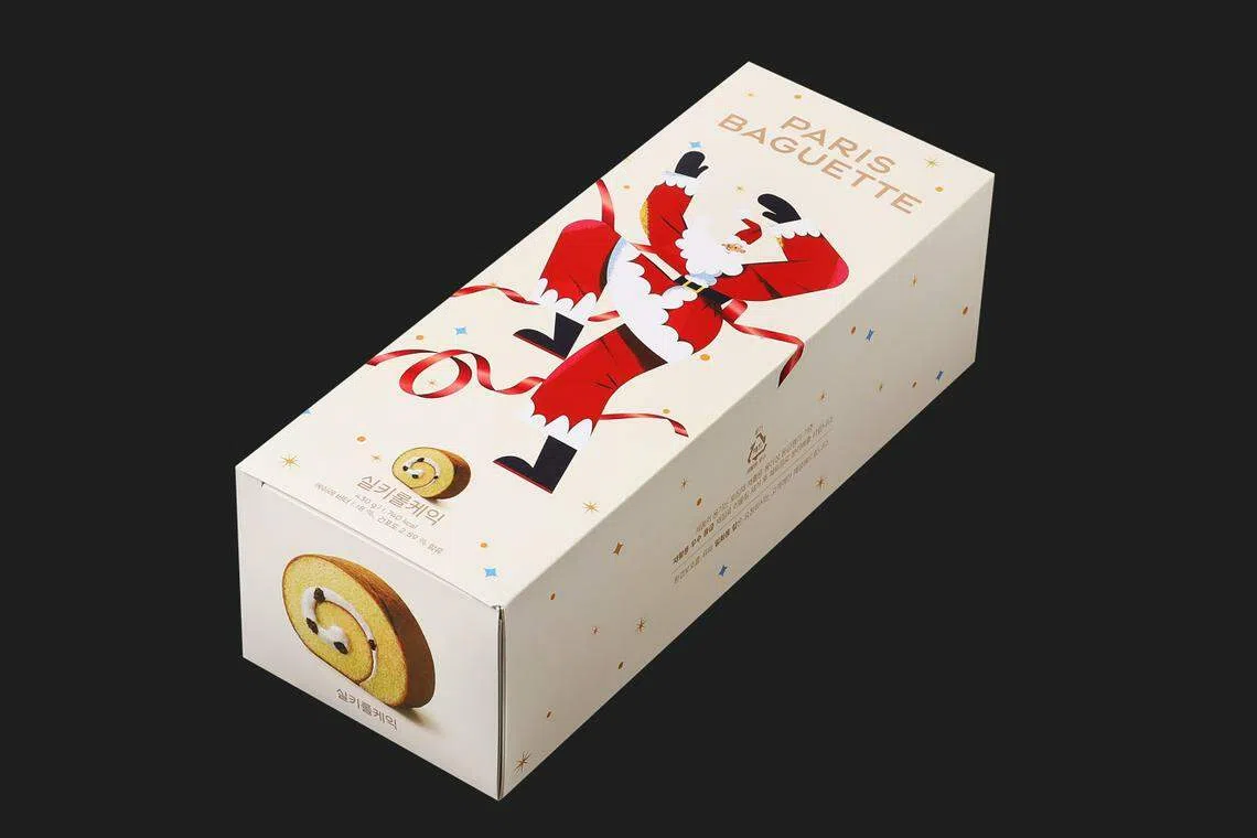  Paris Baguette的丝滑蛋糕卷有圣诞包装。（品牌提供）
