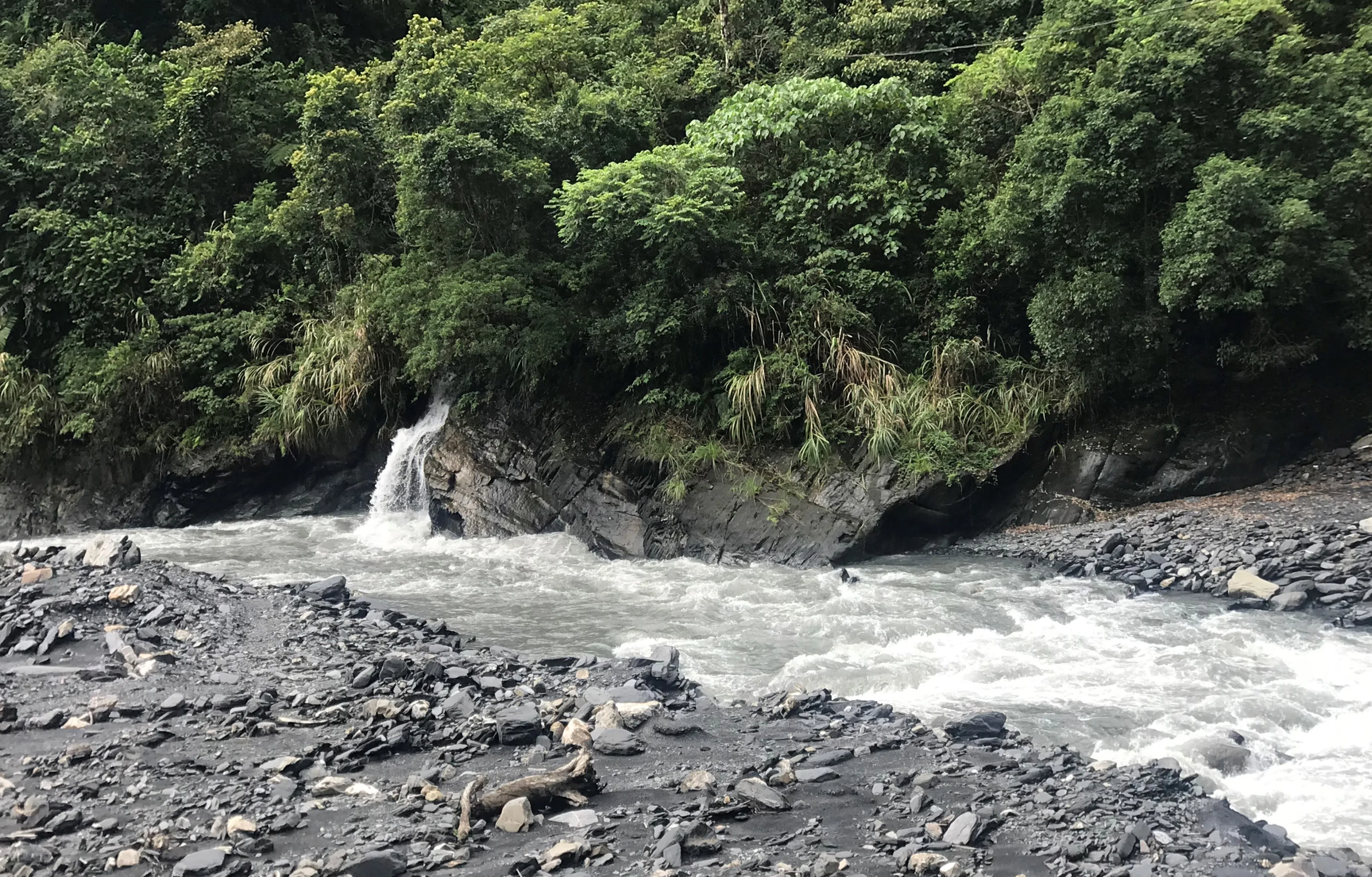 来自海拔3000多米高山的泉水注入栗栖溪。（许月英摄）
