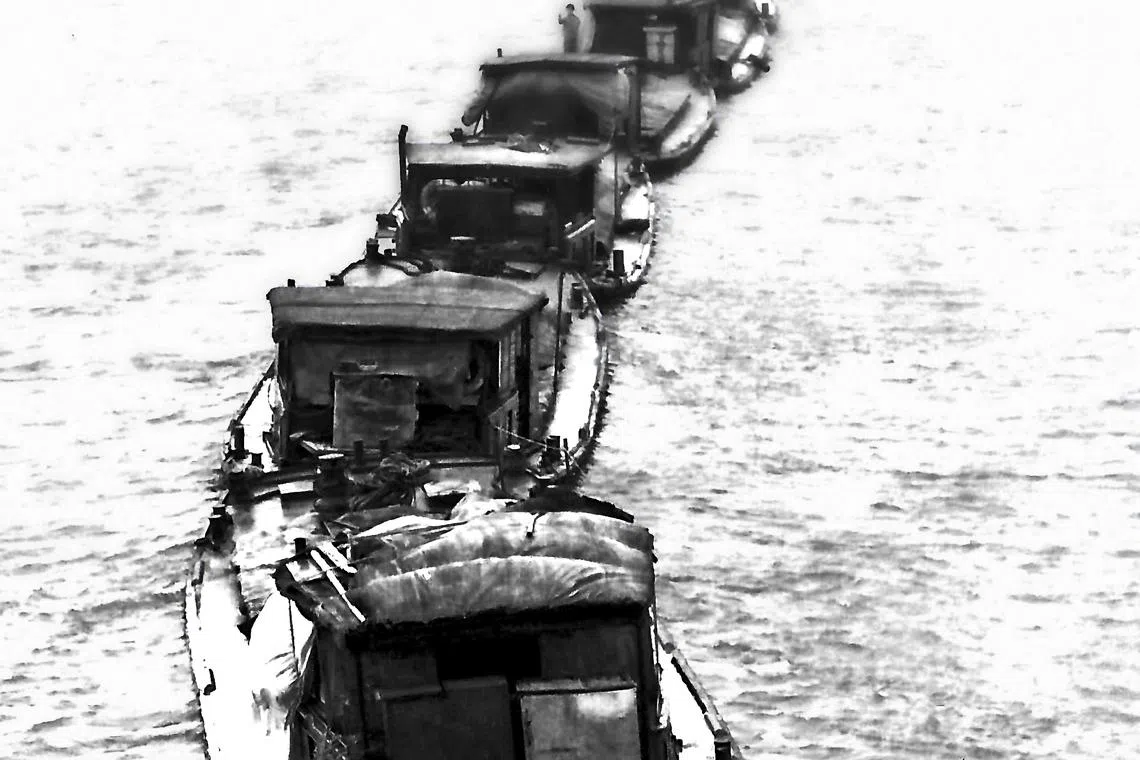 江苏大运河，摄于1993年。（杨卓贤提供）