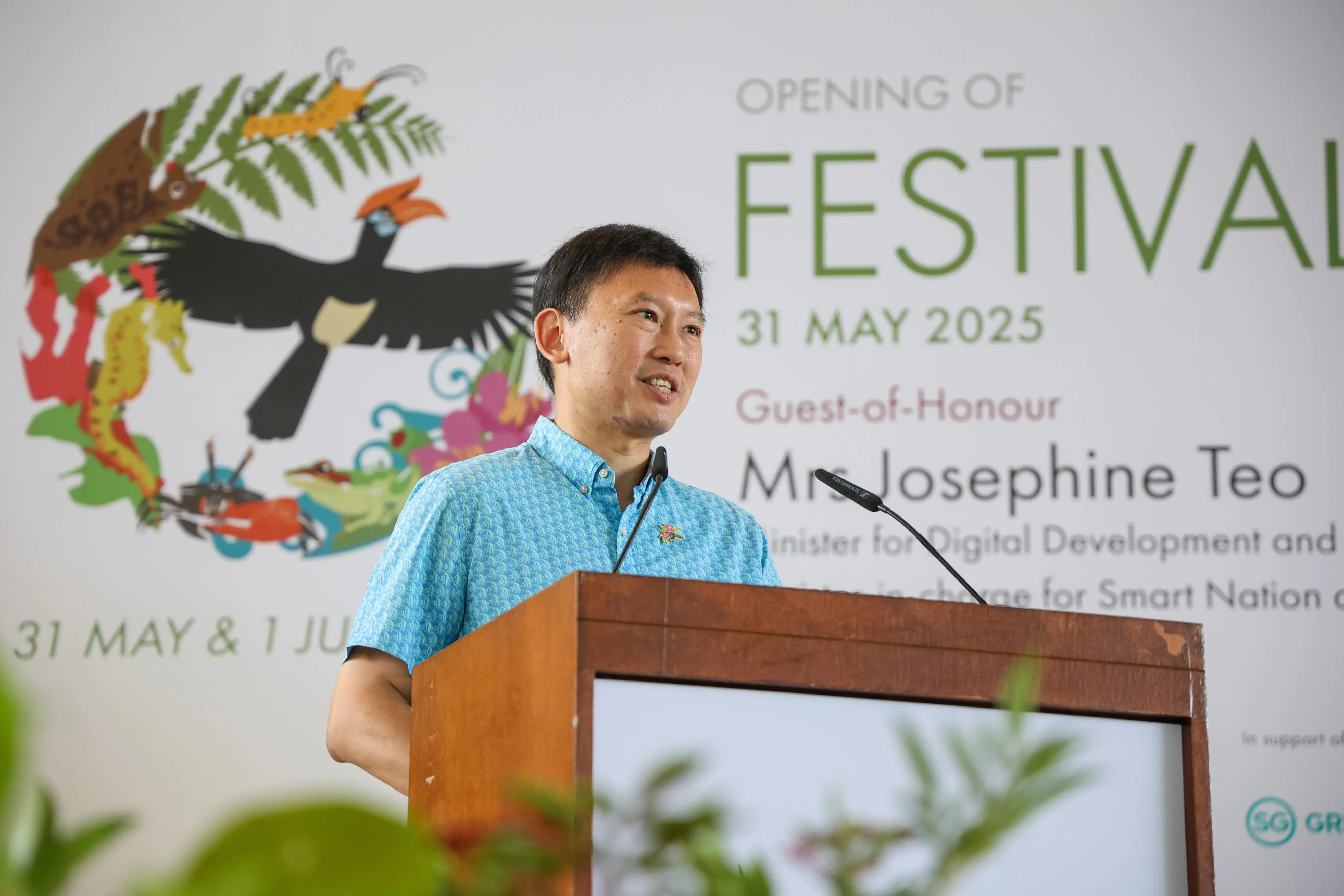 国家发展部长徐芳达星期六出席第14届生物多元节开幕式。他指出，环境和生物多样性保育向来是新加坡重视的工作，早在建国初期已是如此。（蔡家增摄）