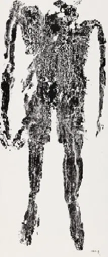 李文宣纸水墨《人体测量学修订no 16》(2008)。（品艺画廊提供）