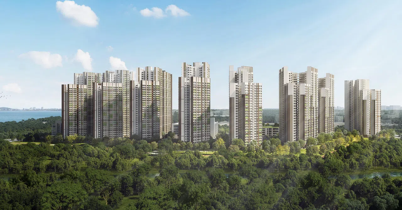 建屋局将借兀兰一带的自然景观和山丘地形优势，在兀兰北岸打造以“林间住屋”为主题的组屋邻里。（建屋局构想图）