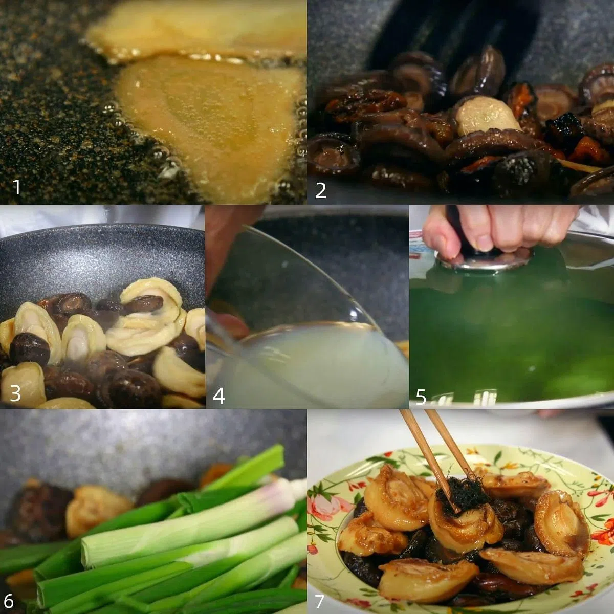 富贵吉祥蚝干焖鲍鱼烹饪步骤。（视频截图）
