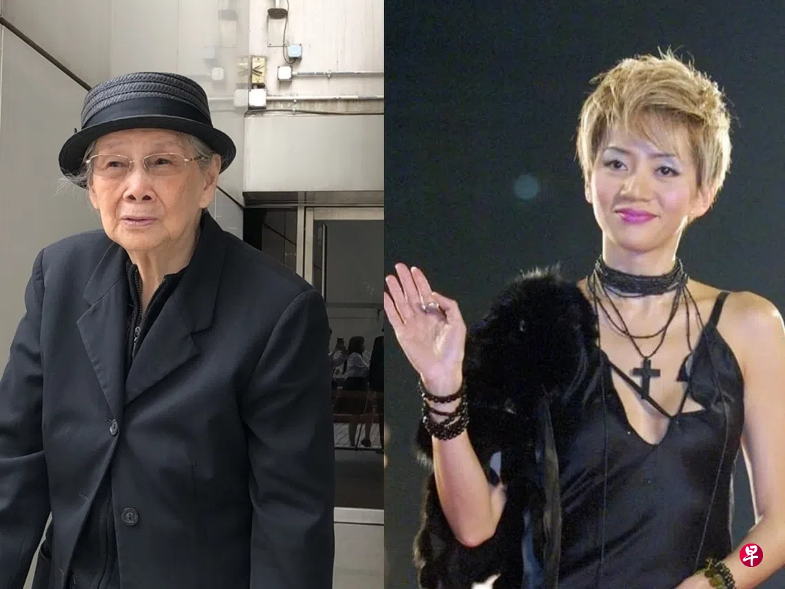 梅艳芳（左）妈妈覃美金30日惊传逝世消息，享年102岁。 （互联网）