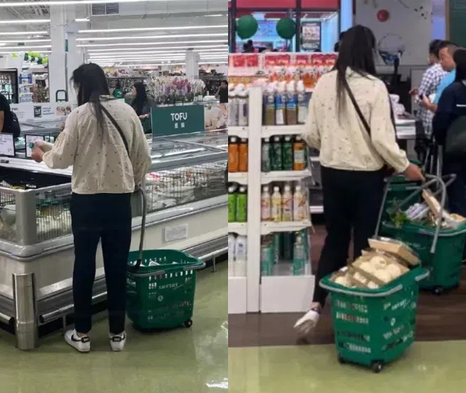 王祖贤婉拒粉丝的合照要求，粉丝远远拍下偶像身影。（互联网）