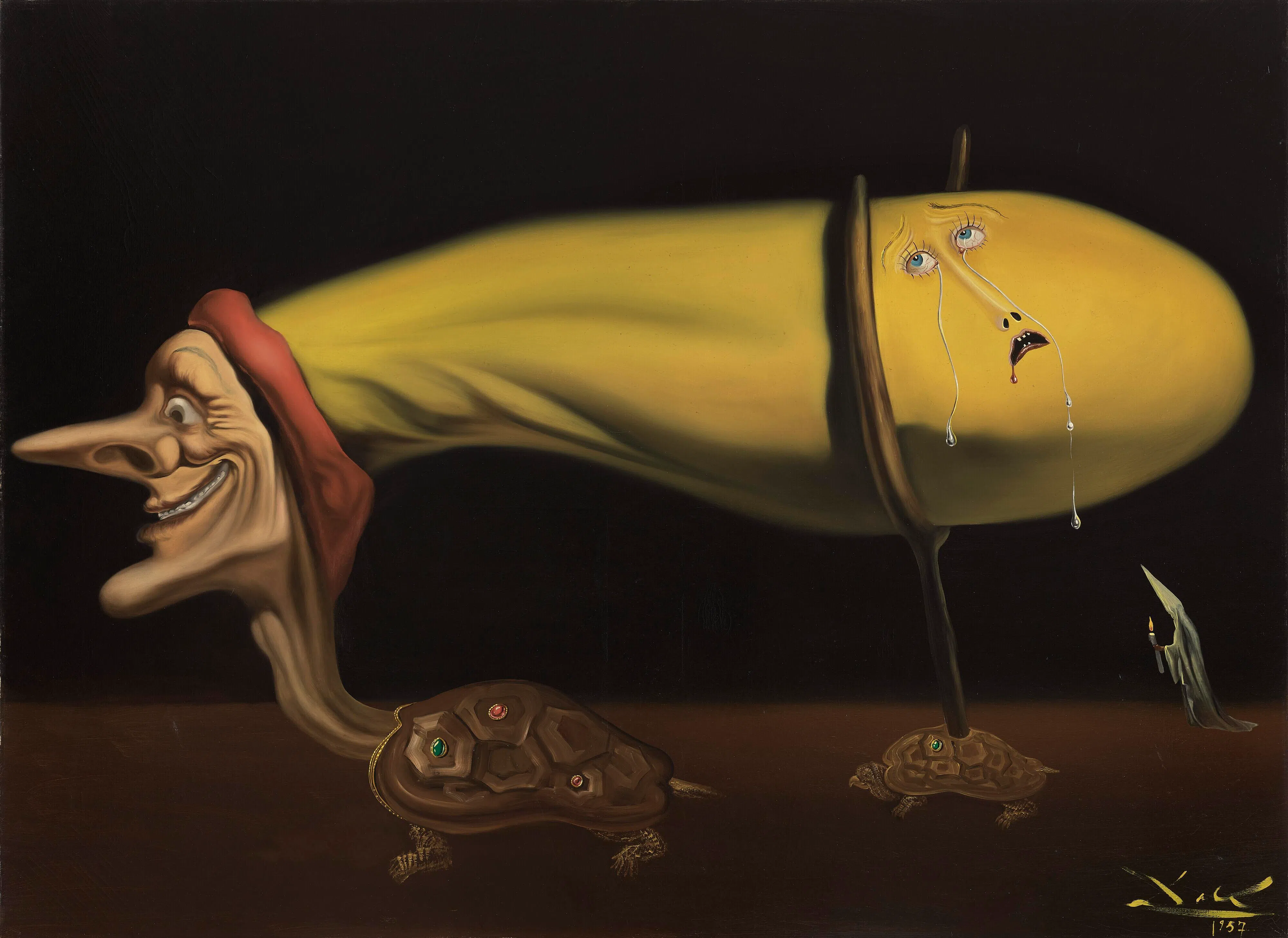 萨尔瓦多·达利超现实主义油画《七艺之魔法》（1957）。（Christie’s提供）