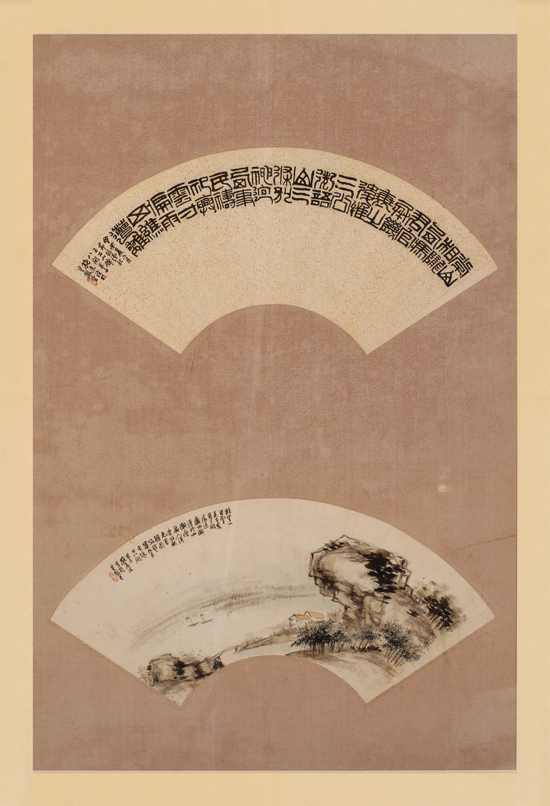 施香沱山水扇面比较少见。（史子鑫藏品）