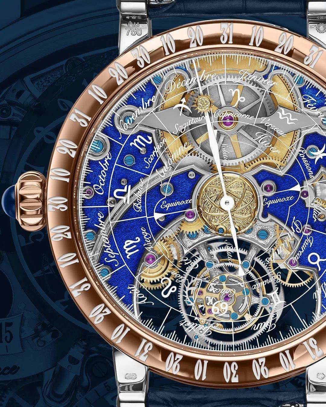 Récital 20 Astérium以穹顶式夜空盘展现全天24小时，盘面依据实际星象运转。（播威提供）