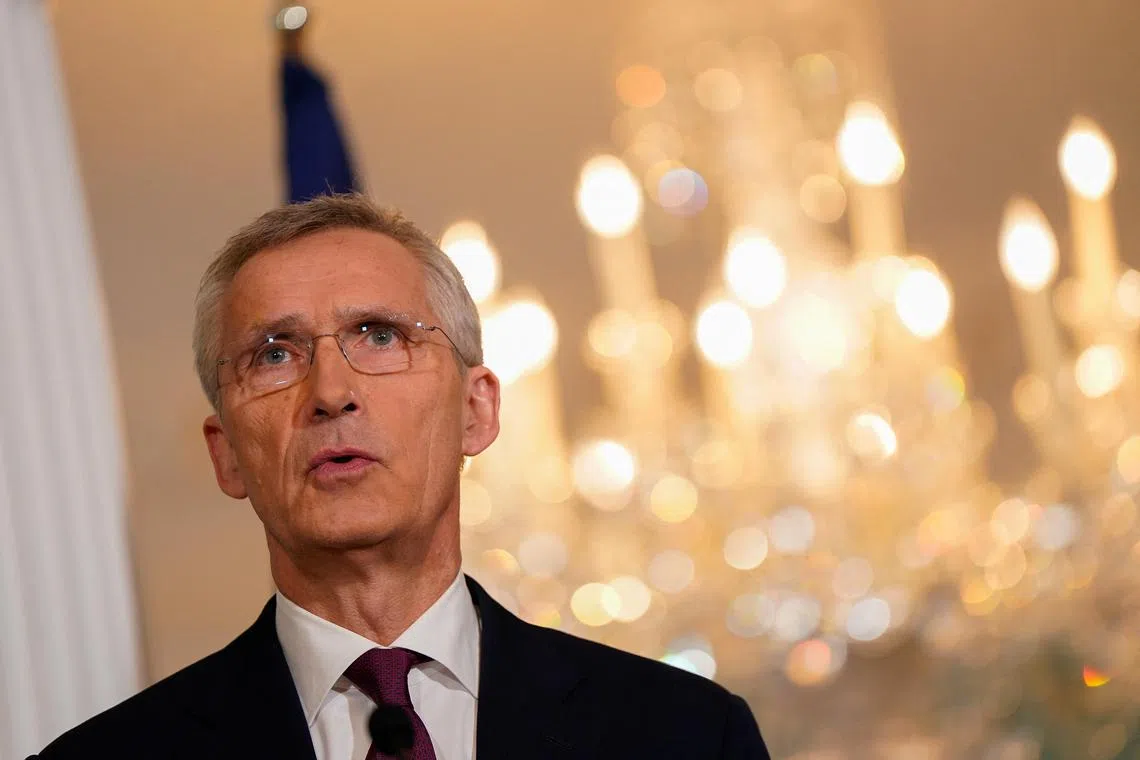 斯托尔滕贝格说，俄罗斯对朝鲜的导弹与核计划的潜在支持令人担忧。（路透社）