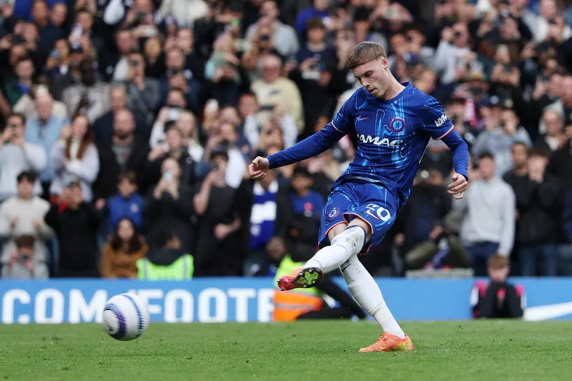 切尔西上赛季的最佳球员帕尔默终于在上轮大战利物浦的英超联赛中，终结长达18场的进球荒。（路透社）