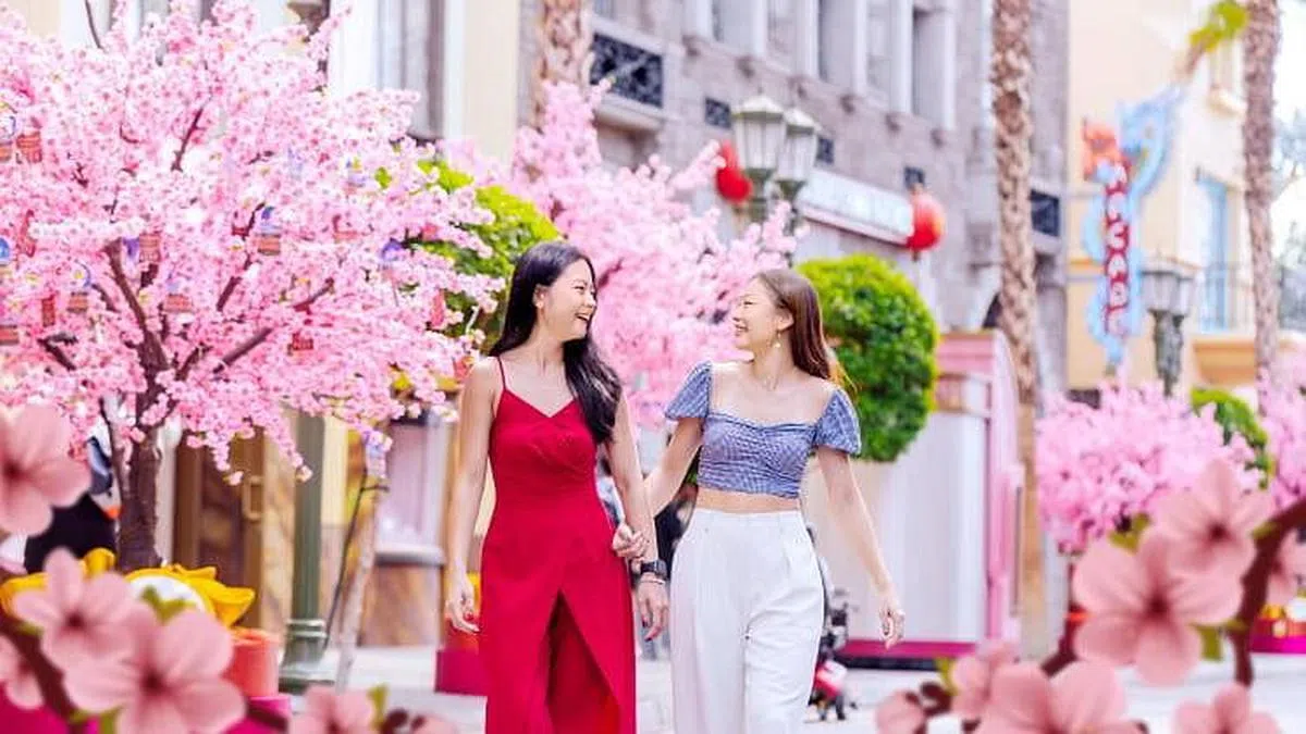 “好莱坞大道”上梅花朵朵开。（取自圣淘沙名胜世界官网）