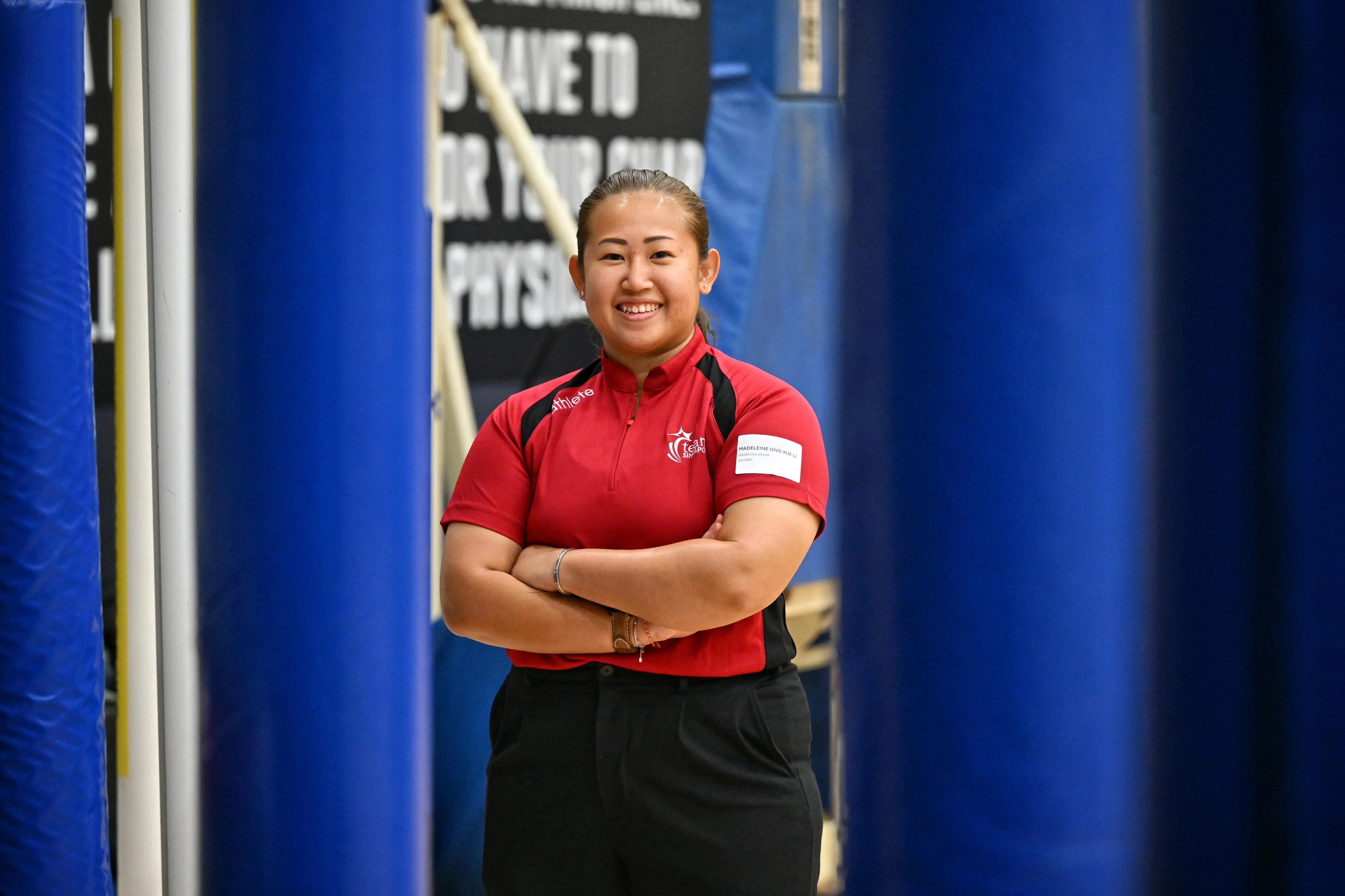 30岁的射箭选手王雪俐第二次获得卓越体育奖学金。（海峡时报）