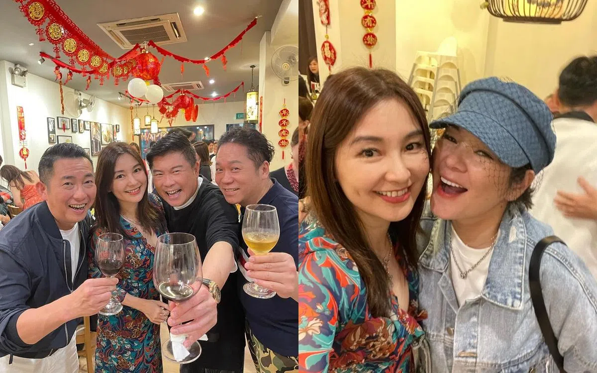 陈秀丽与屈中恒、曾国城、卜学亮及屈中恒的太太Vicky合照。（取自陈秀丽IG）